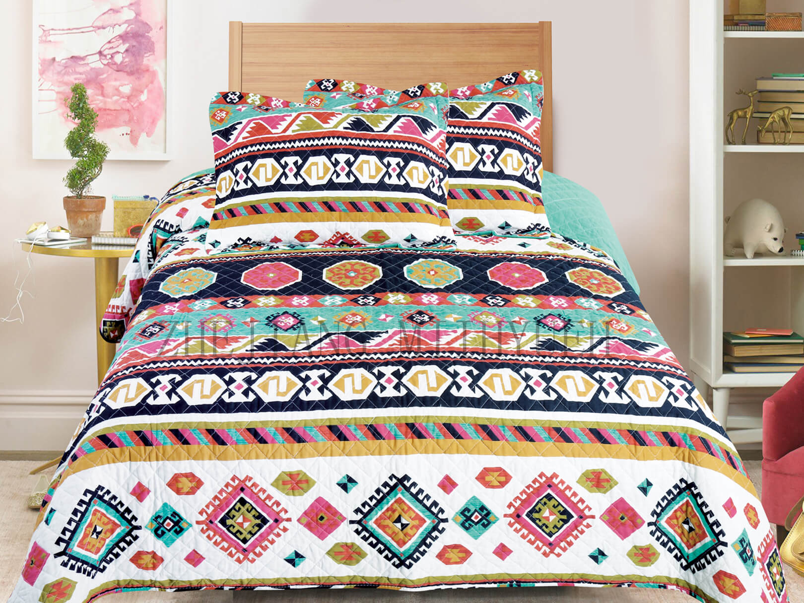 Adult Printed Microfiber Stitching Quilt