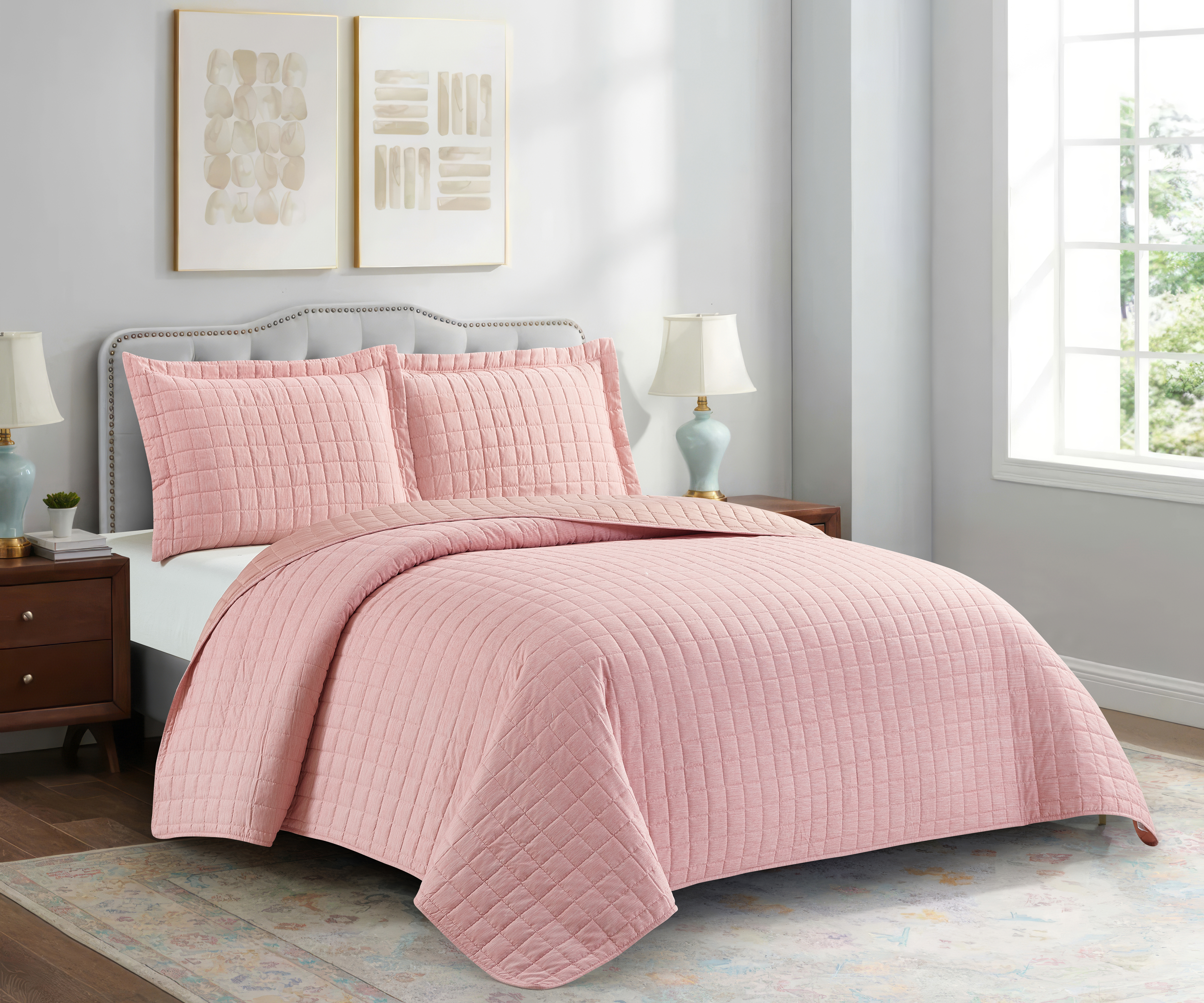 Solid Microfiber Cationic 5x5cm square Stitching Quilt 