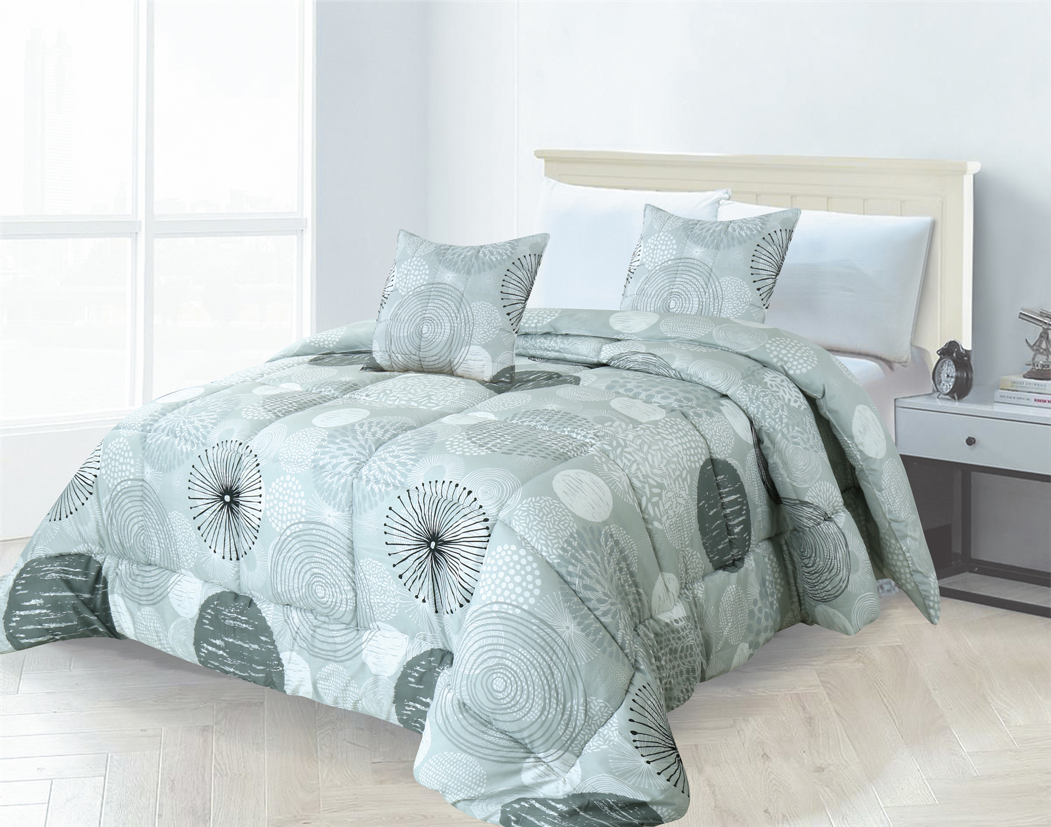 Printed Microfiber Stitching Comforter set