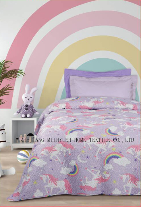 Kid Printed Microfiber Ultrasonic Quilt set 