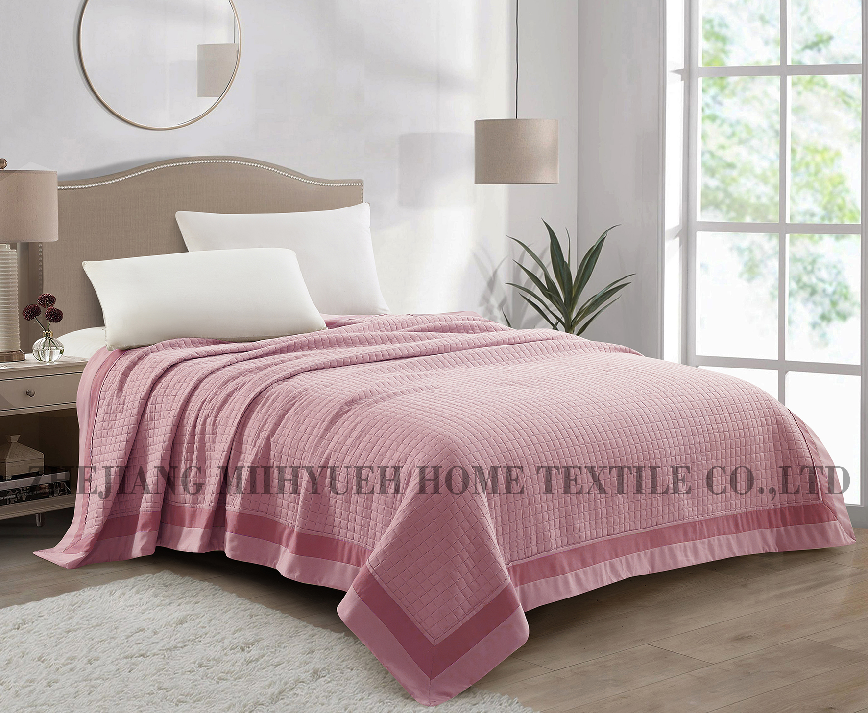 Double Border Microfiber Ultrasonic Bedspread