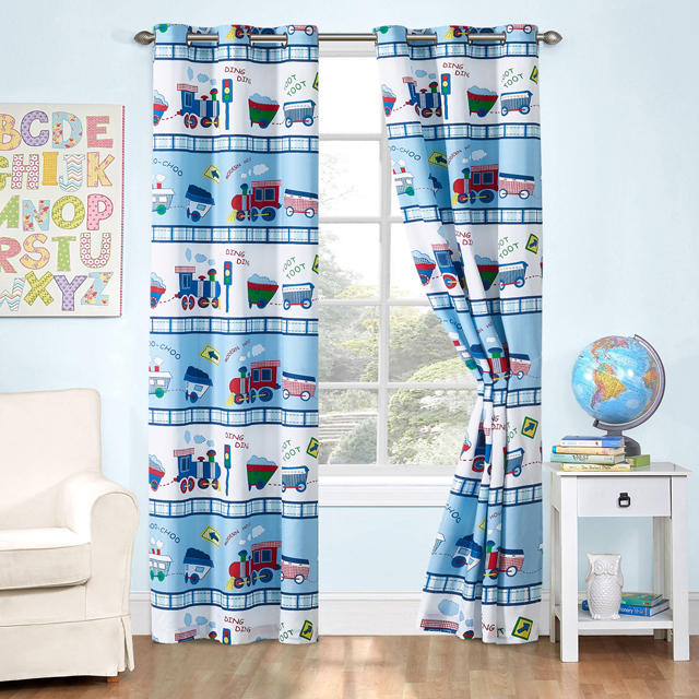 Printing Kids Microfiber Car Transportion ball Curtain 