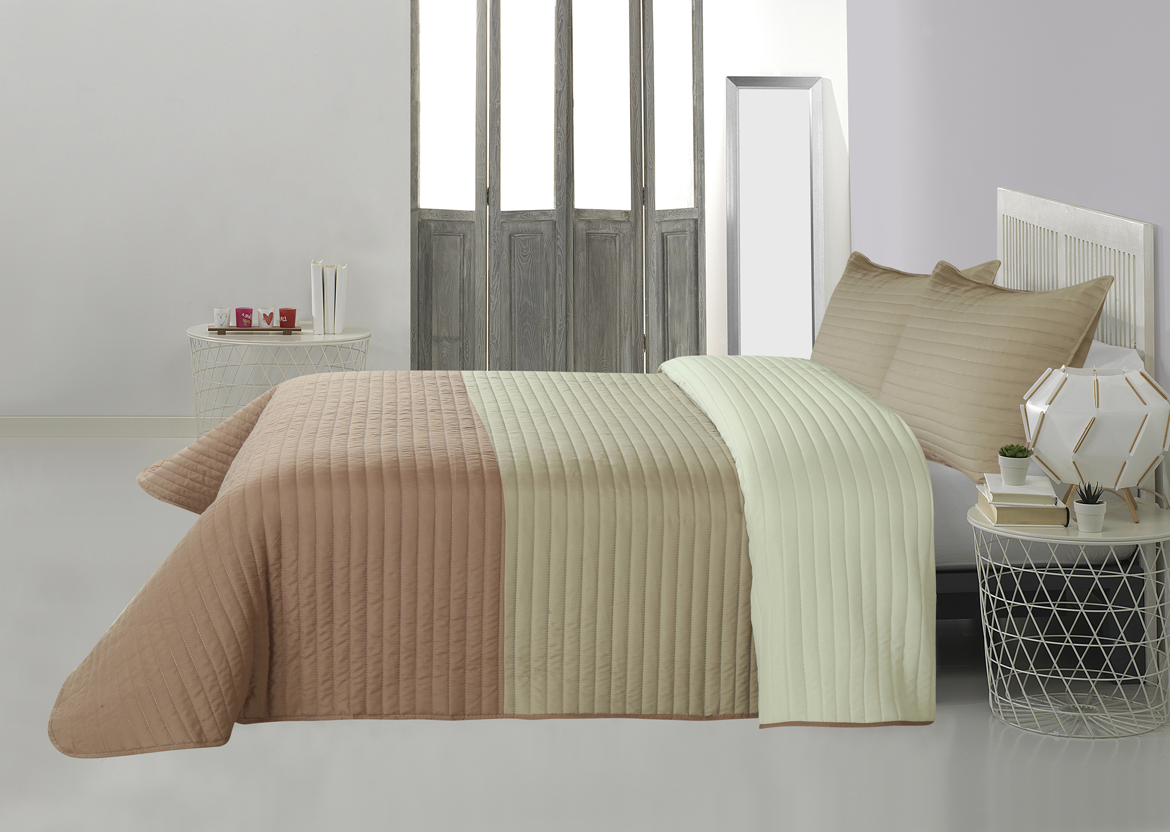 Adult Printed Microfiber Light Weight Ultrasonic Quilt set 