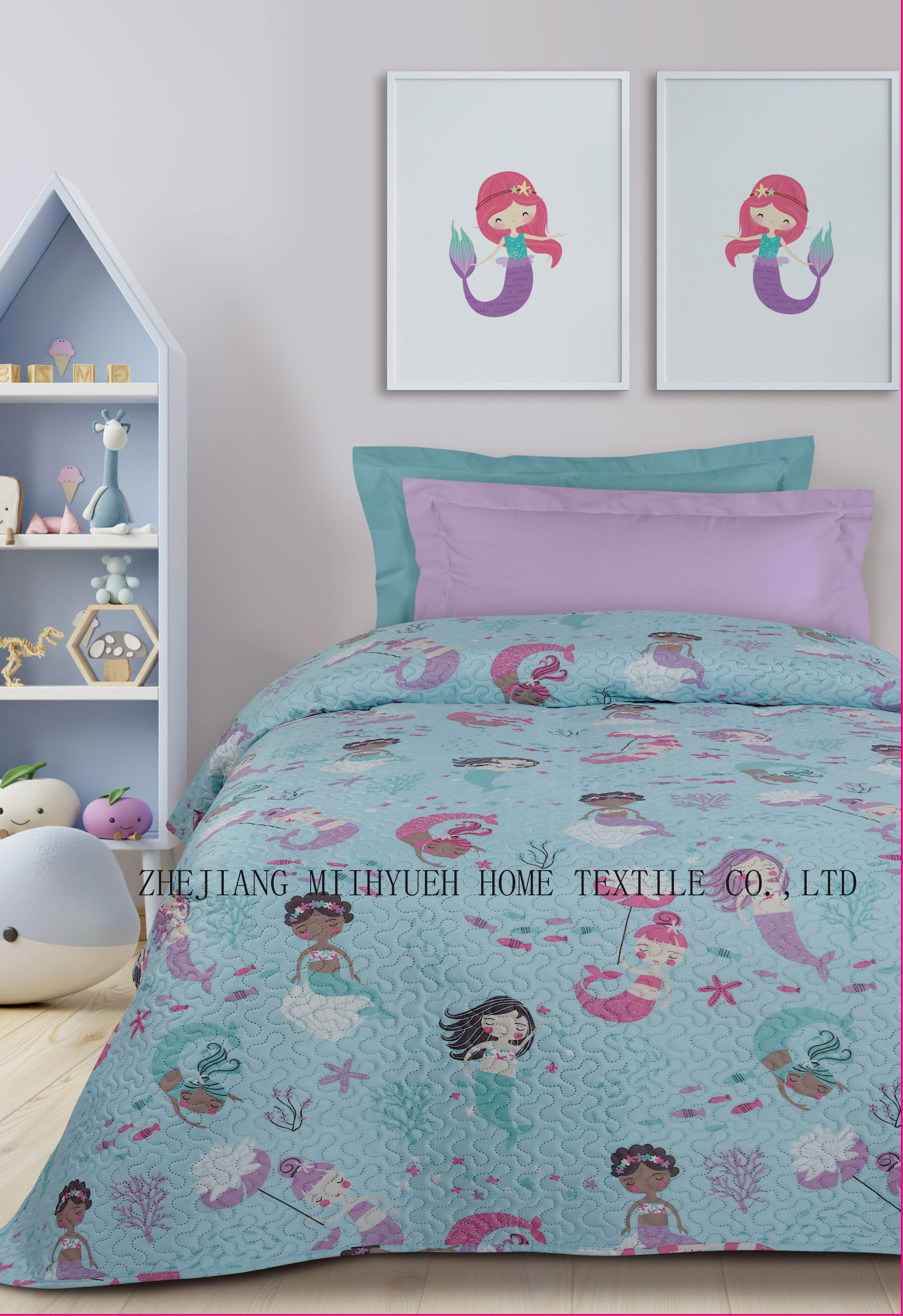 Kid Printed Microfiber Ultrasonic Quilt set 
