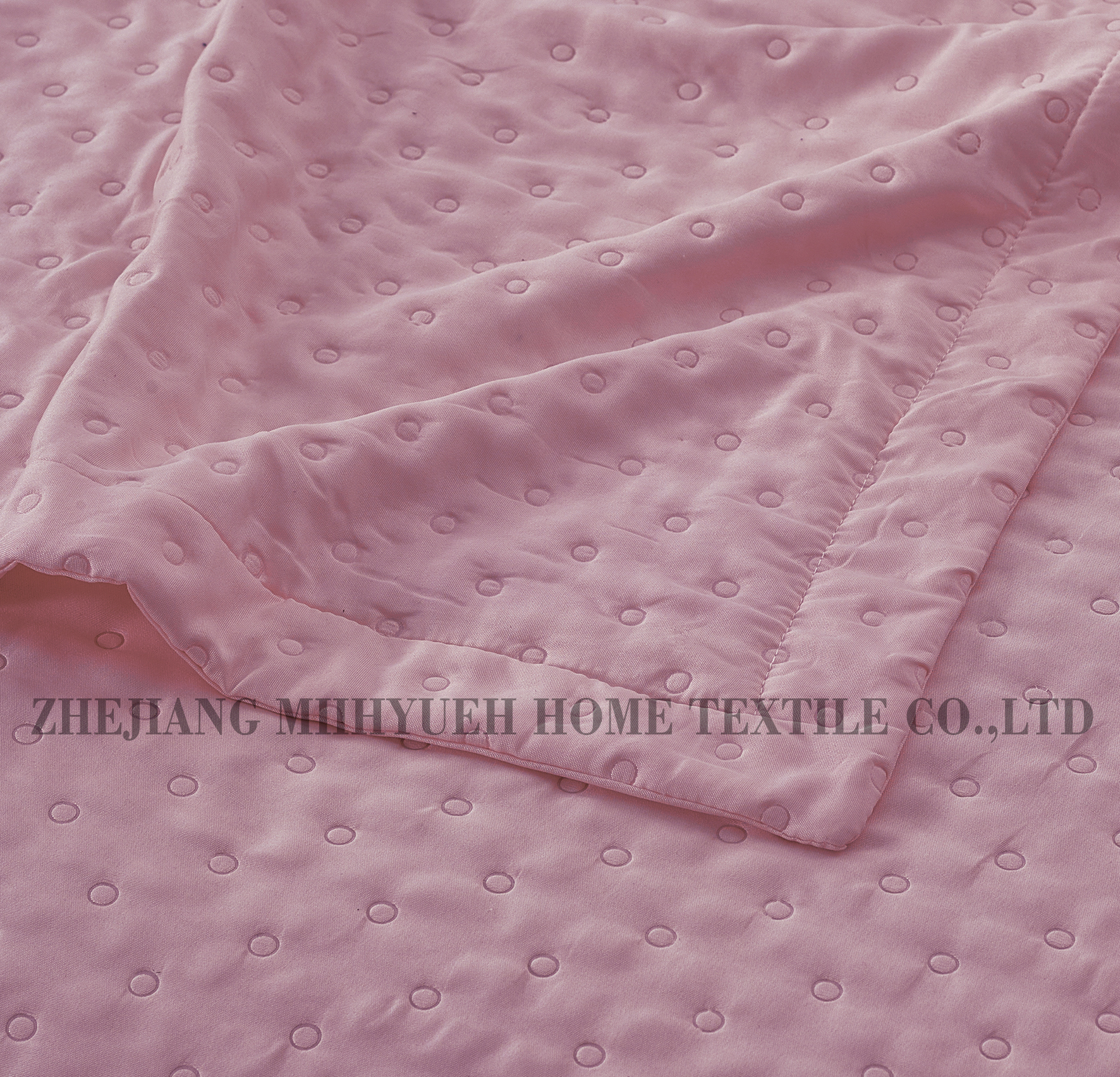 5cm Wide Border Solid Microfiber Pinsonic Quilt with solid lace