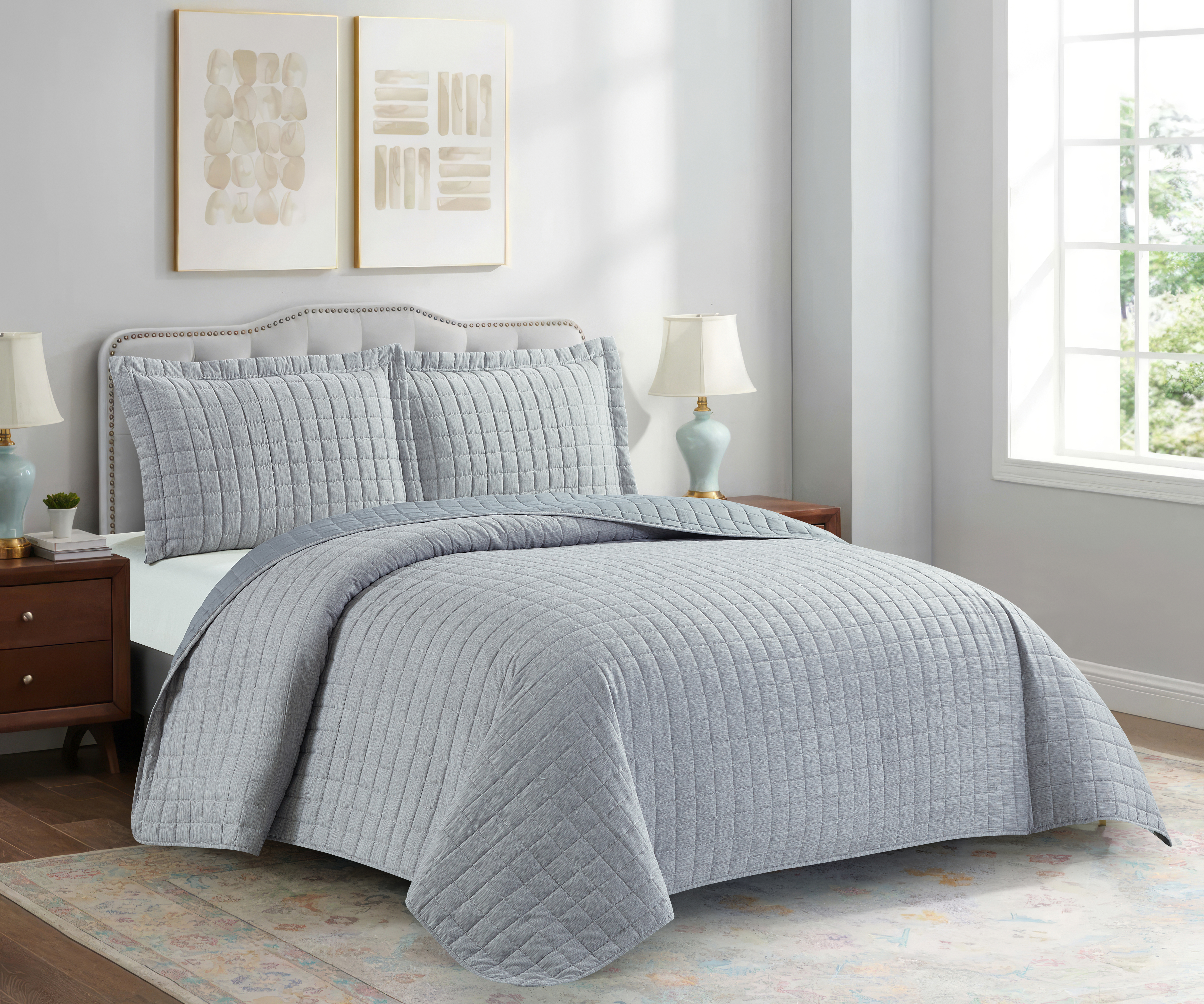 Solid Microfiber Cationic 5x5cm square Stitching Quilt 