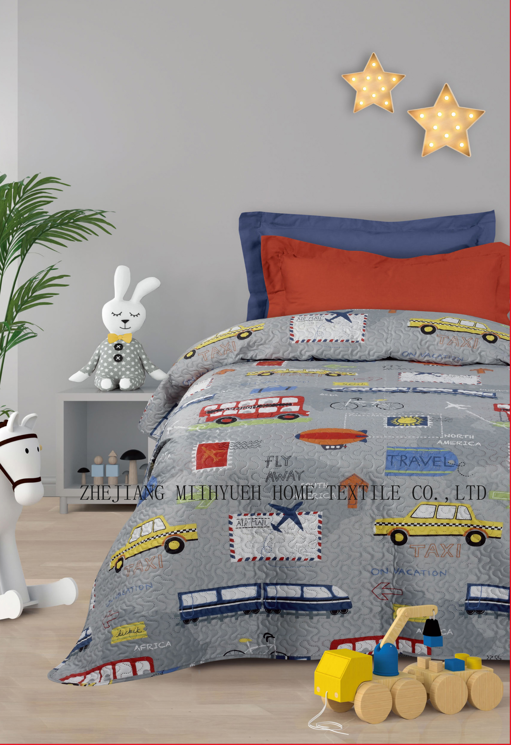 Kid Printed Microfiber Ultrasonic Quilt set 