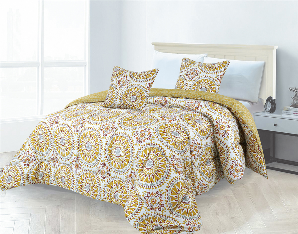 Printed Microfiber Stitching Comforter set