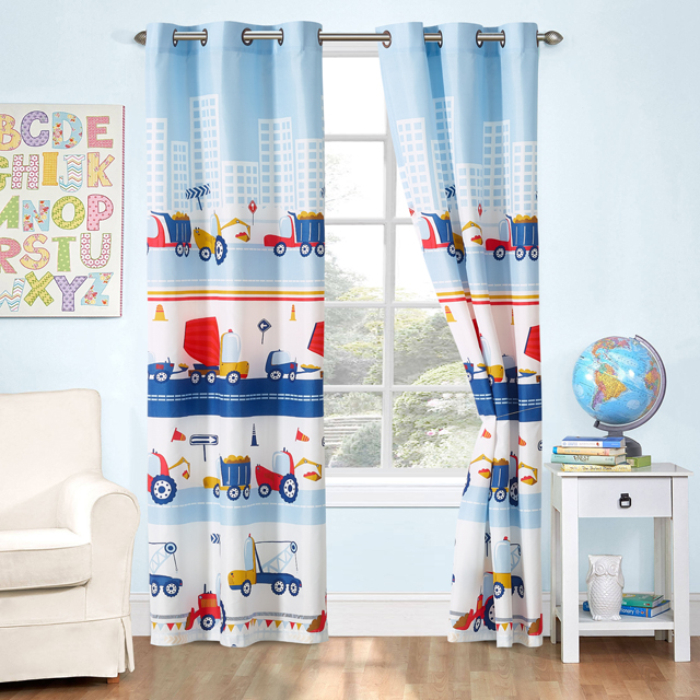 Printing Kids Microfiber Car Transportion ball Curtain 