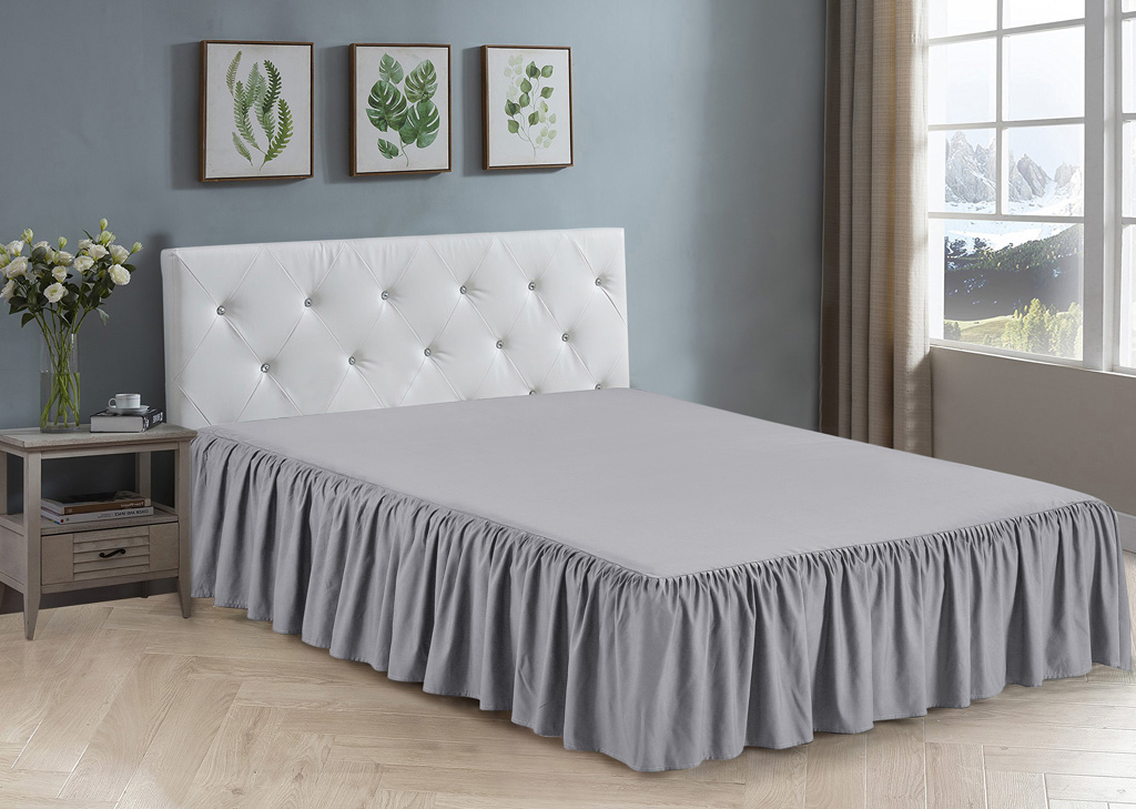 Solid Ruffle Microfiber Soft Double Brushed Bed Skirt