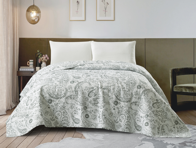 Printed Microfiber Ultrasonic Quilt lightweight microfiber bedspread 