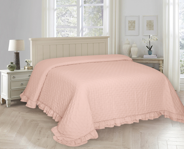 Prewashed Microfiber Ultrasonic Quilt with Ruffles
