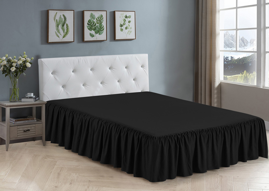 Solid Ruffle Microfiber Soft Double Brushed Bed Skirt