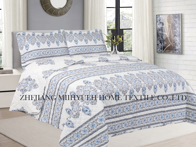 Adult Printed Microfiber Stitching bedspread Quilt set 