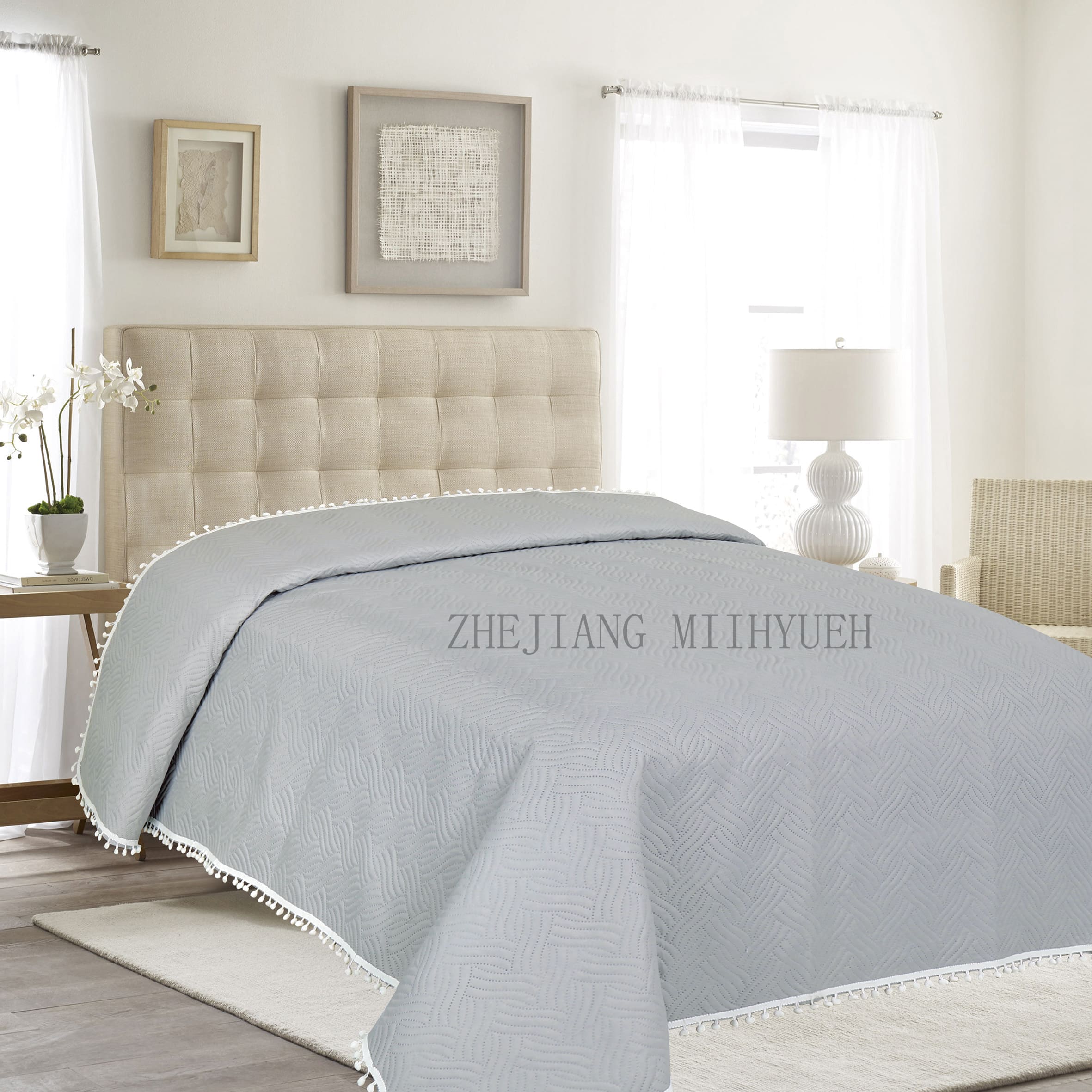 MY-2020003 light grey with pompon 