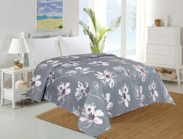 Adult Printed Microfiber Light Weight Ultrasonic Quilt set 