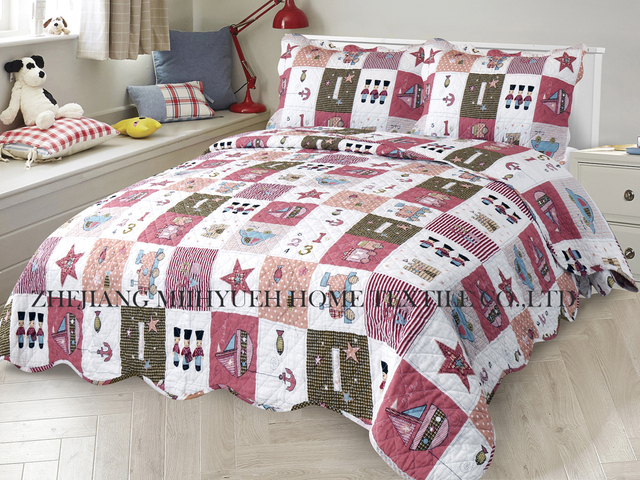 Kid Printed Microfiber Stitching Quilt set