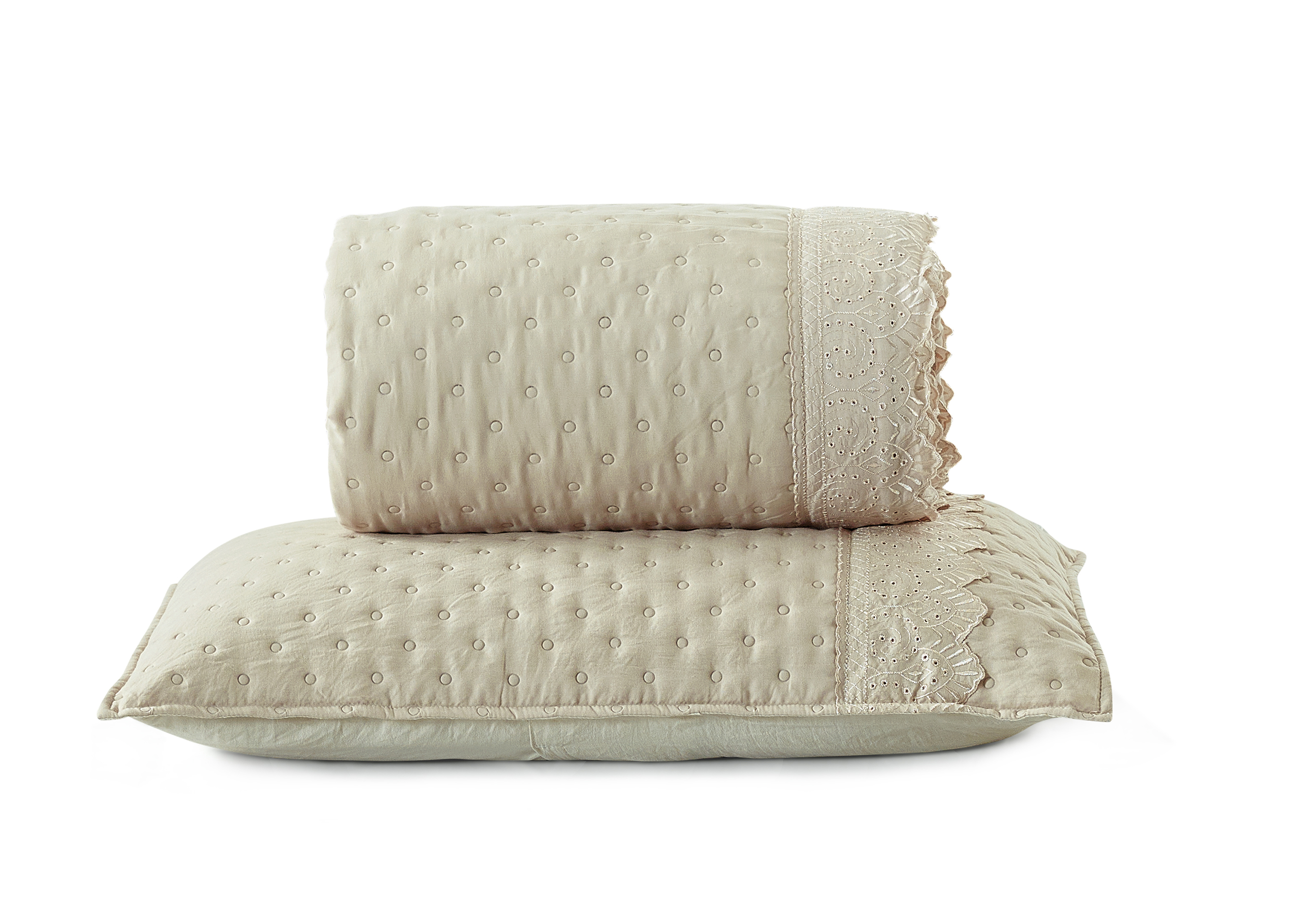 Pre-washed Microfiber Ultrasonic Quilt with Lace