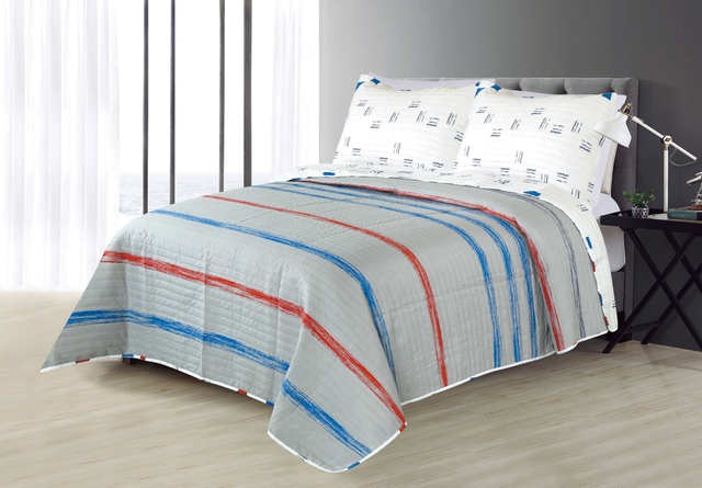 Adult Printed Microfiber Light Weight Ultrasonic Quilt set 