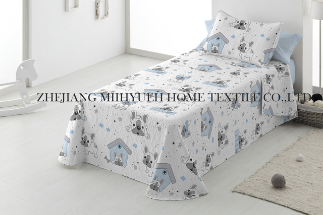 Kid Printed Microfiber Ultrasonic Quilt set 