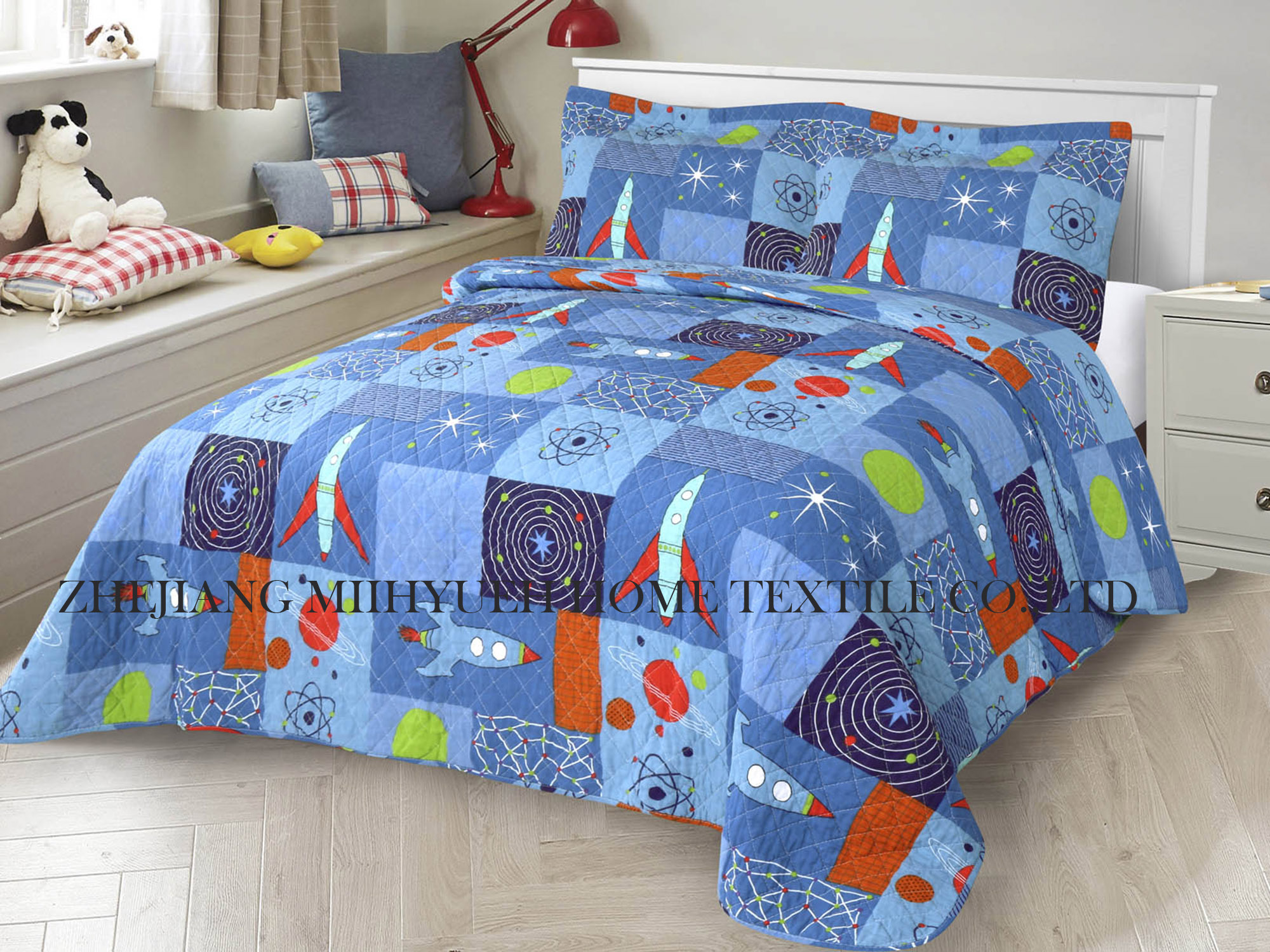 Kid Printed Microfiber Stitching Quilt set