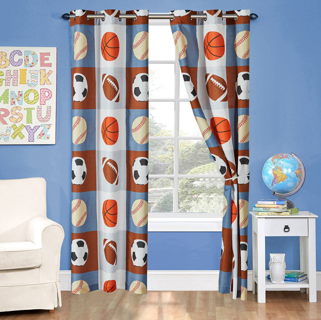 Printing Kids Microfiber Car Transportion ball Curtain 