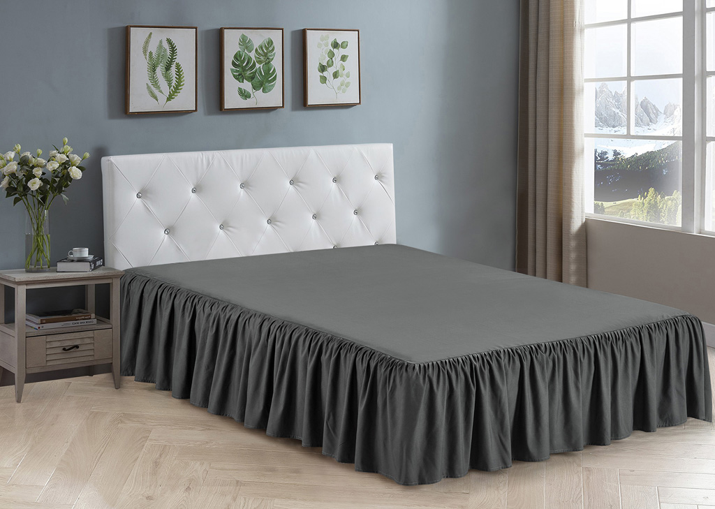 Solid Ruffle Microfiber Soft Double Brushed Bed Skirt