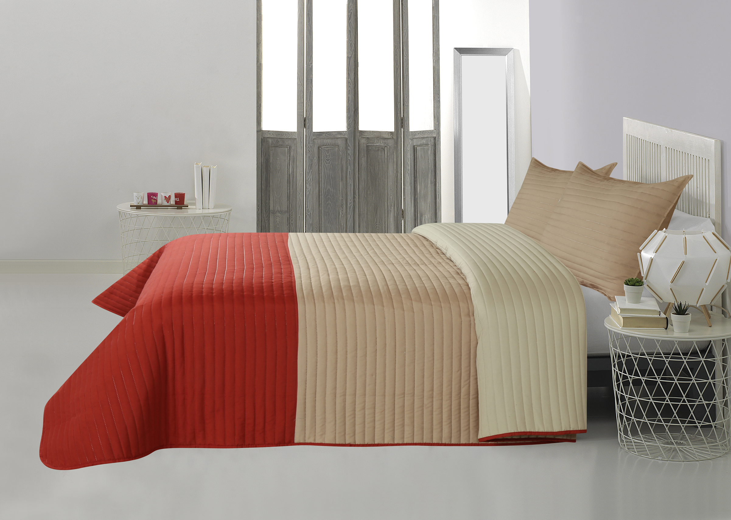 Adult Printed Microfiber Light Weight Ultrasonic Quilt set 