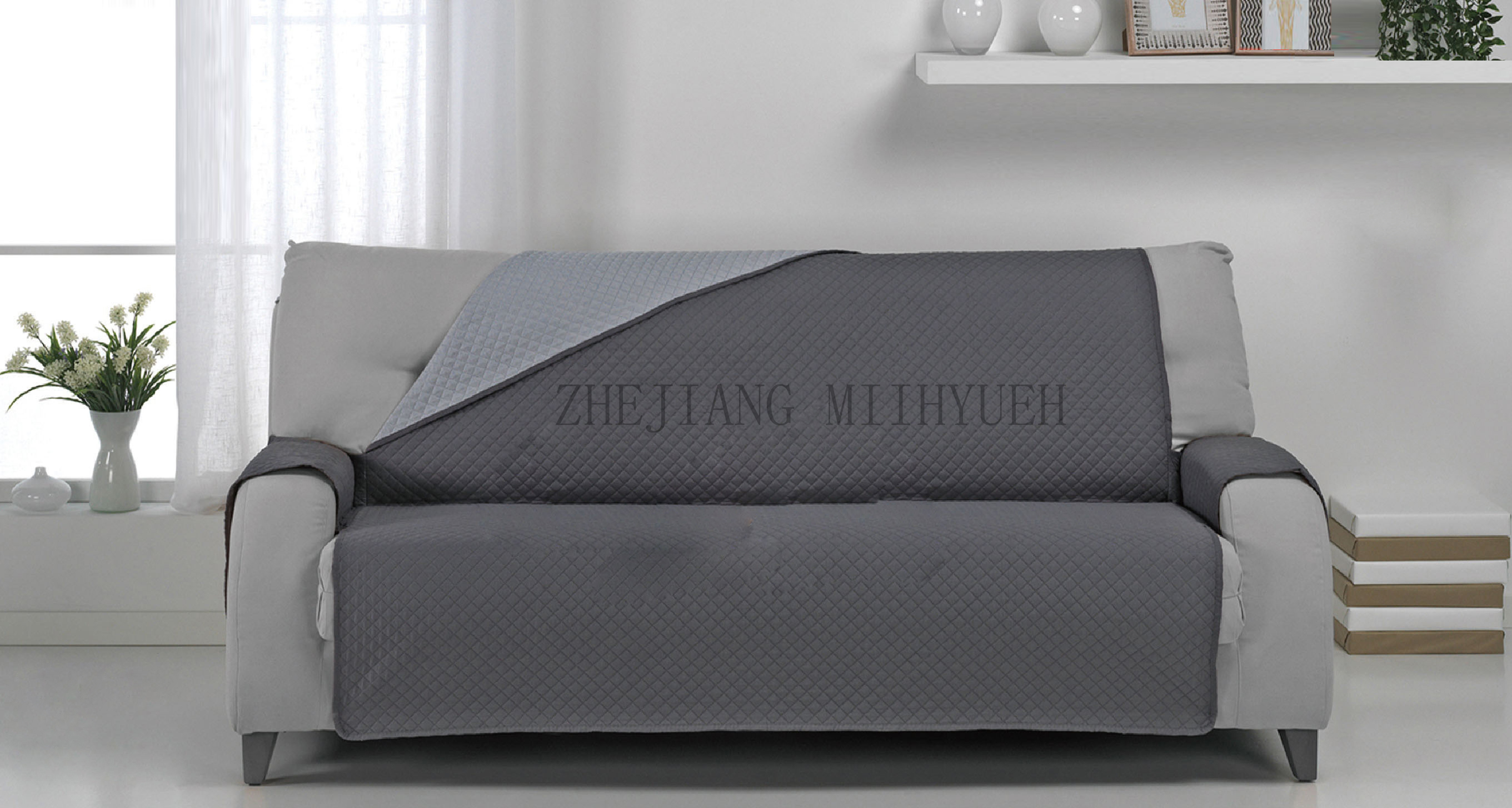 Solid Microfiber Ultrasonic Sofa Cover 