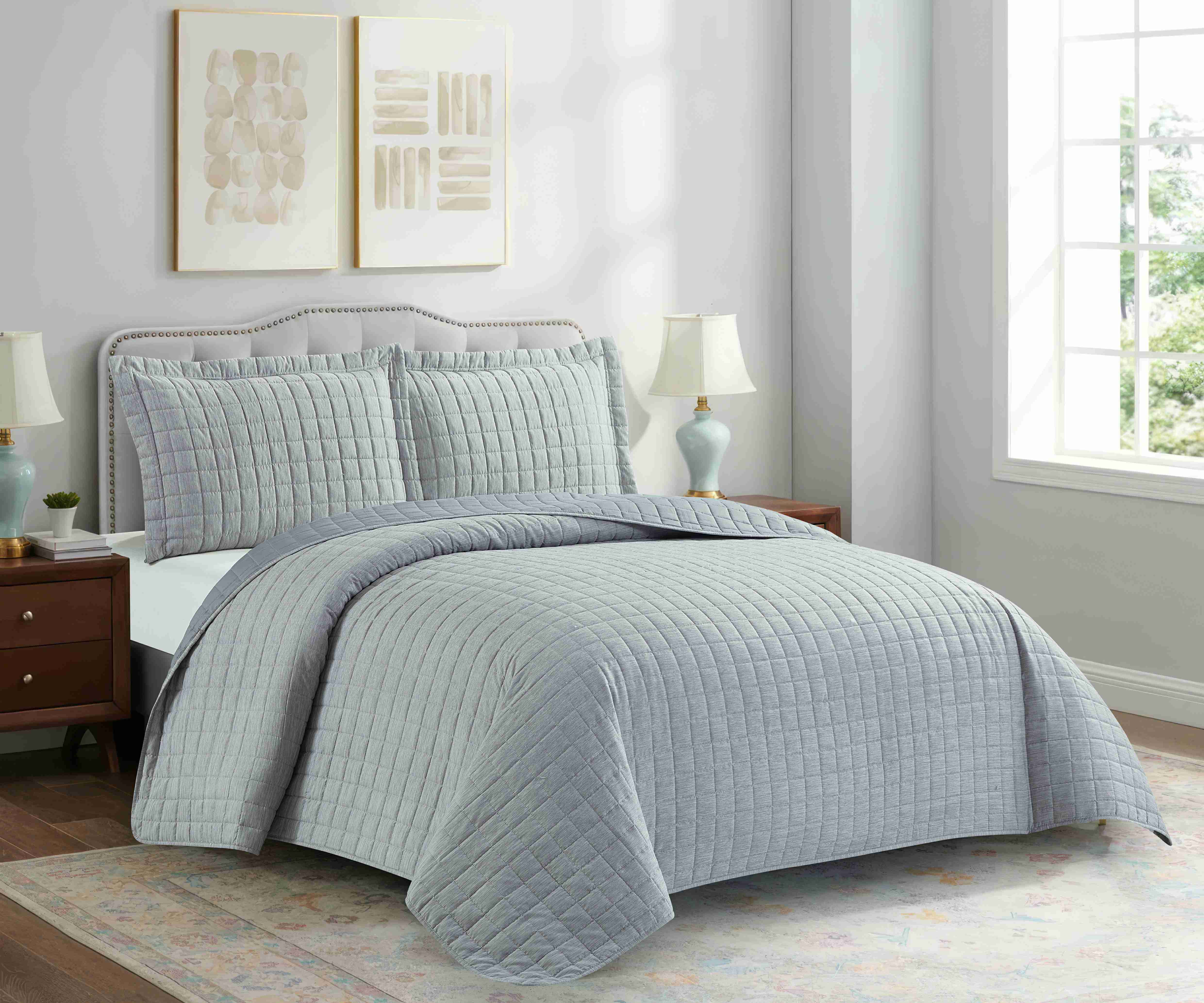 Solid Cationic Stitching Quilt Set