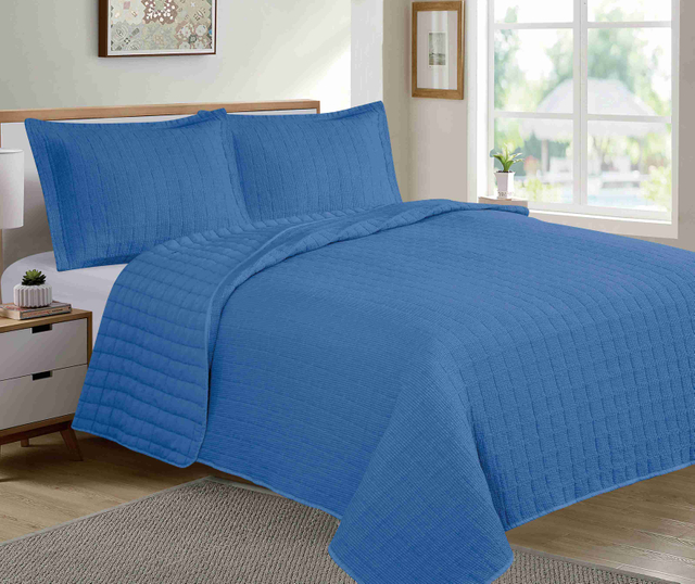 Seersucker Stone Wash Stitching Quilt Set