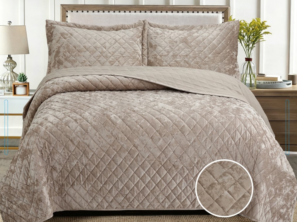 Frosted Dutch Velvet Stitching Bedspread Set