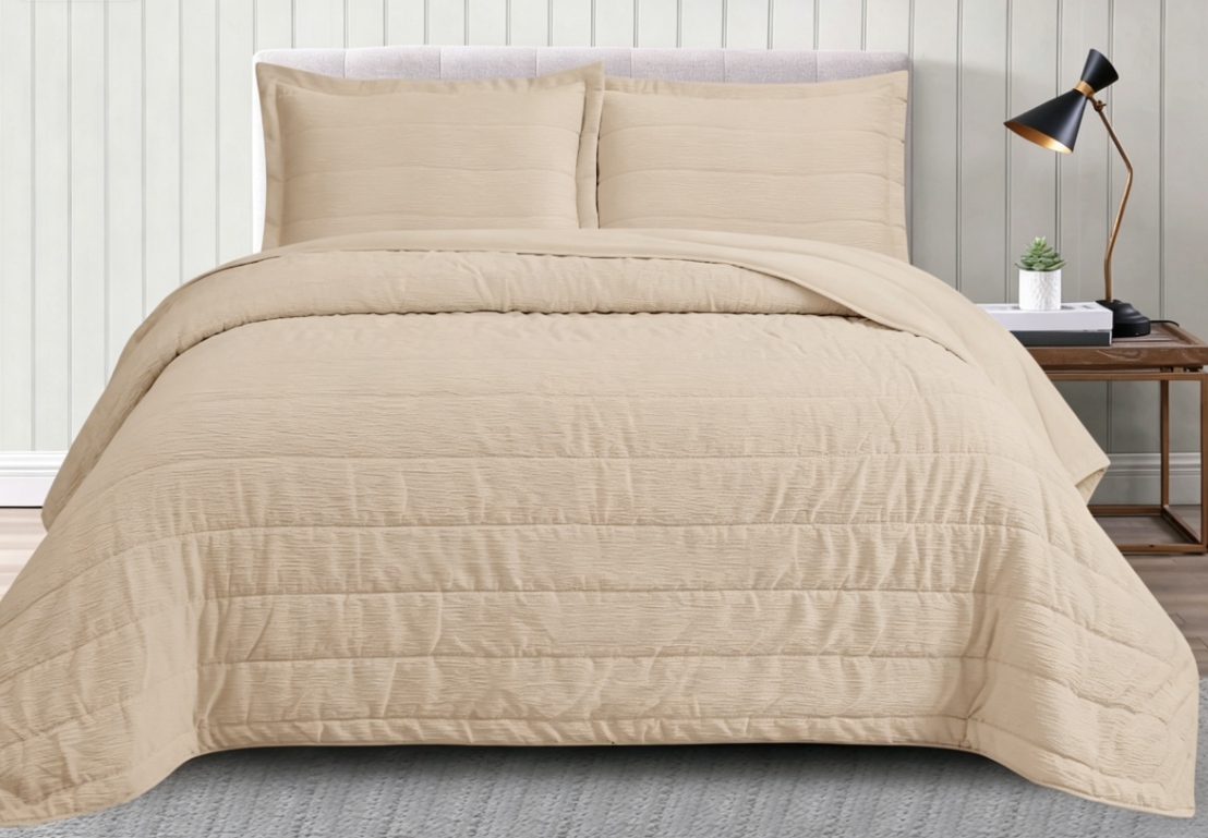 Crinkle Fabric Stitching Quilt Set