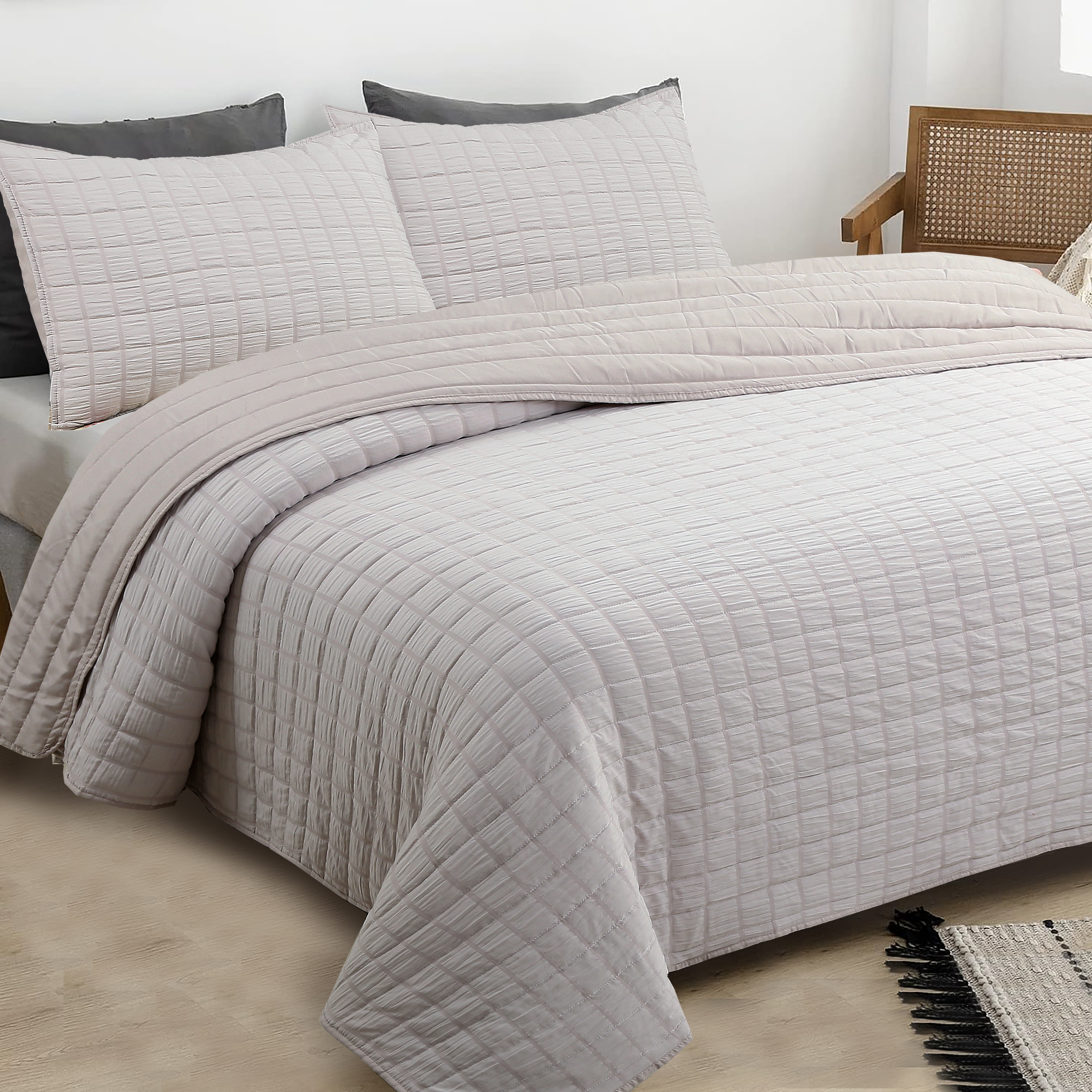 Seersucker stitching quilt set