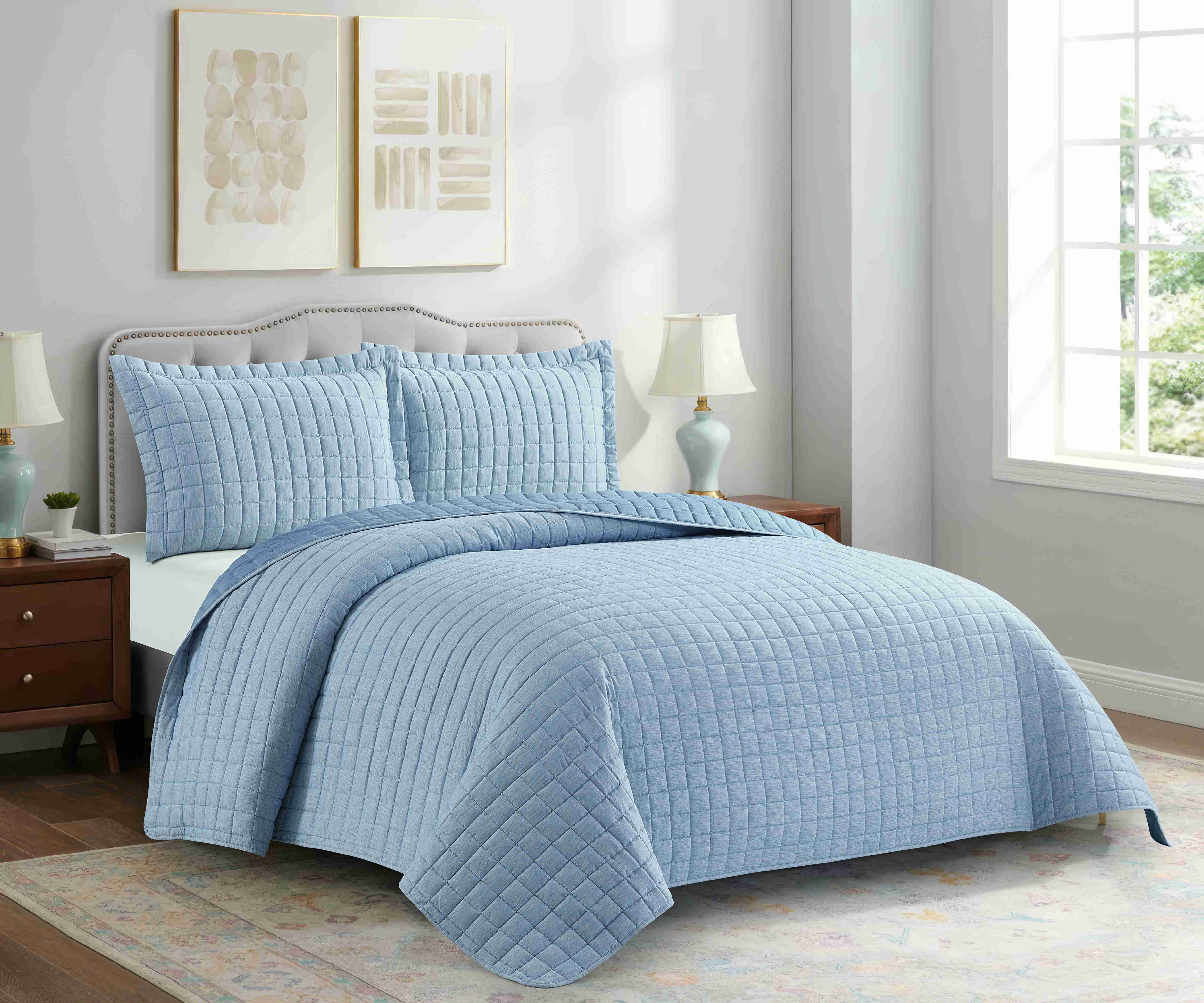 Solid Cationic Stitching Quilt Set