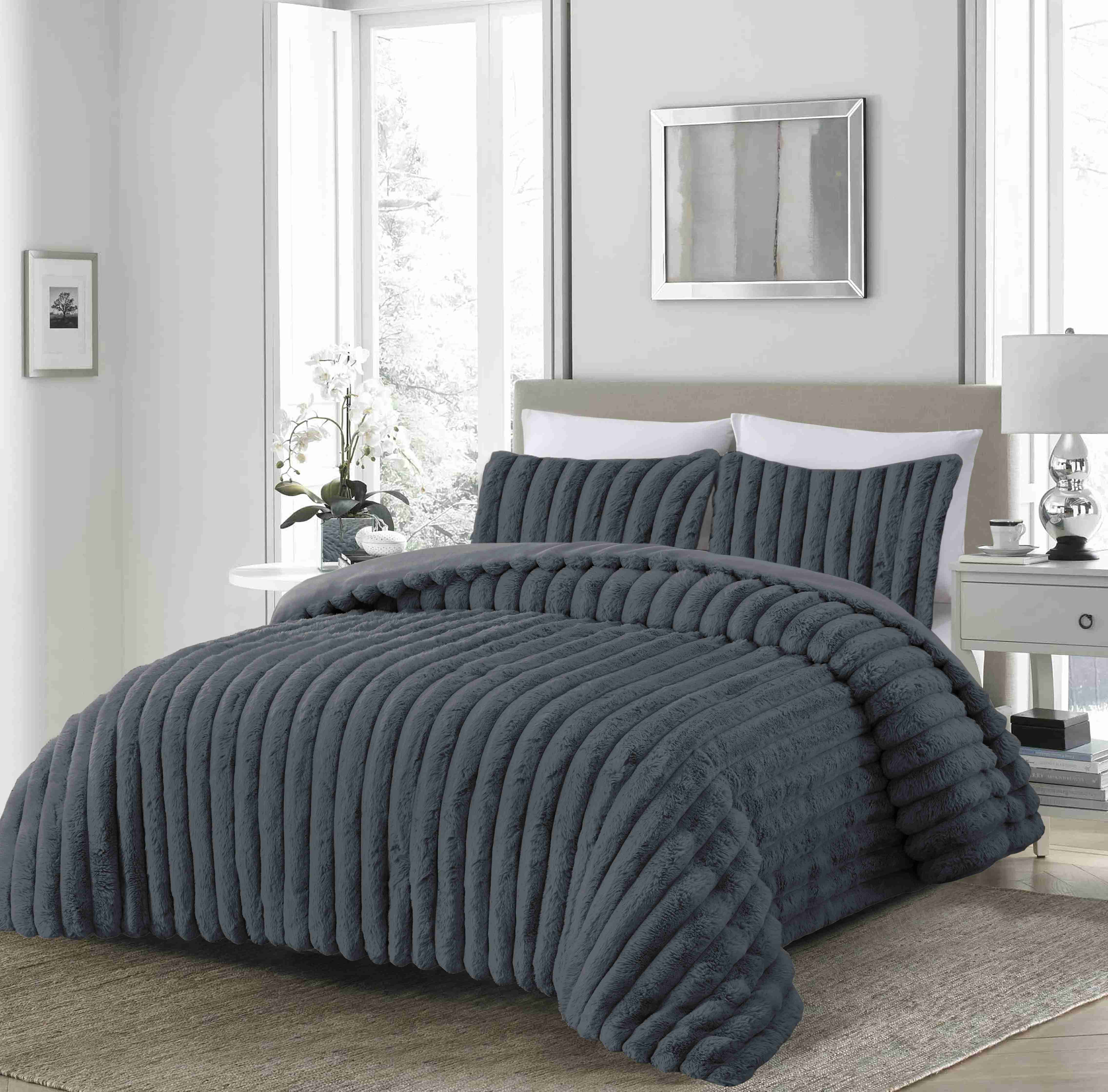 Stripe Rabbit+Flannel Duvet