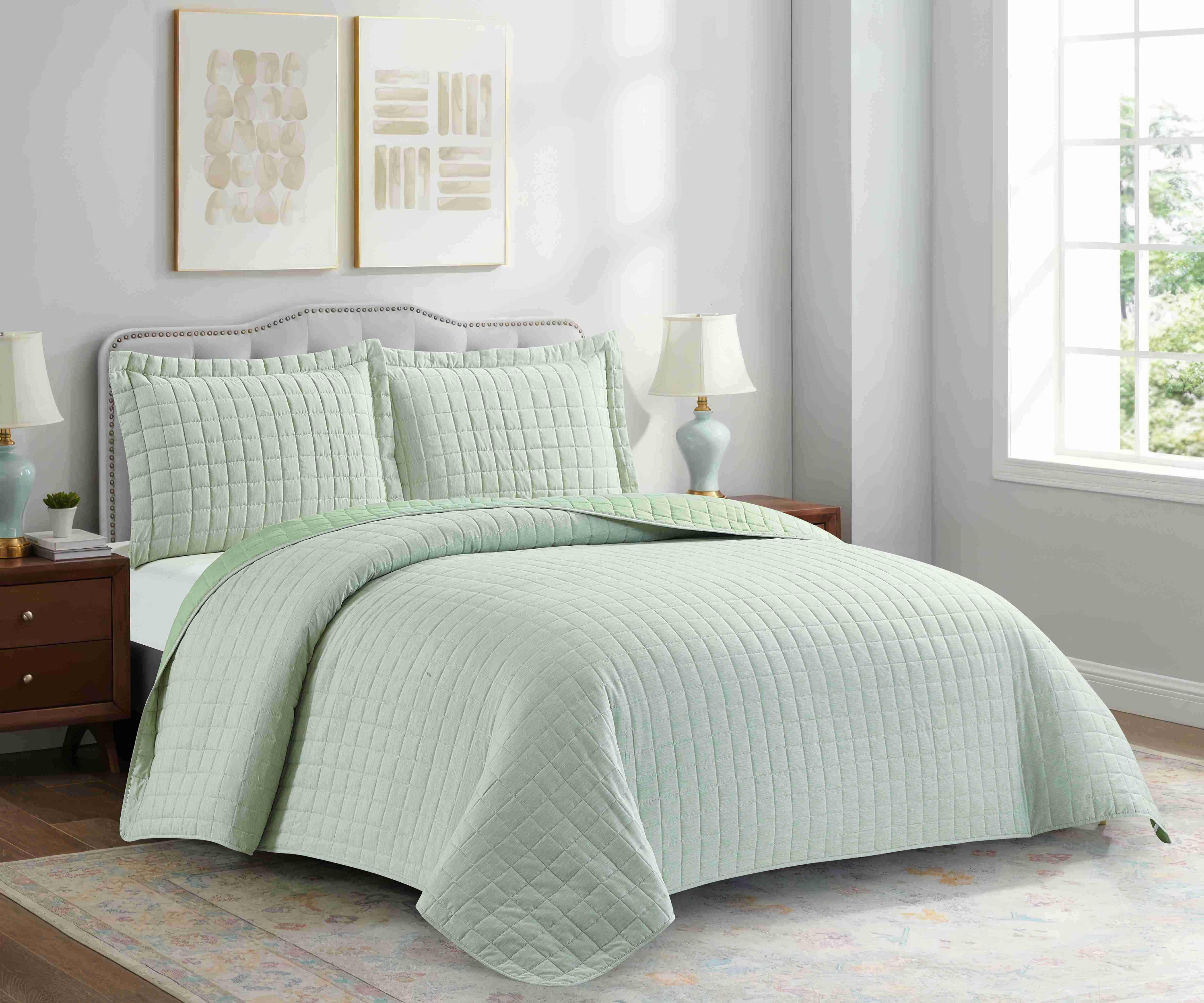 Solid Cationic Stitching Quilt Set