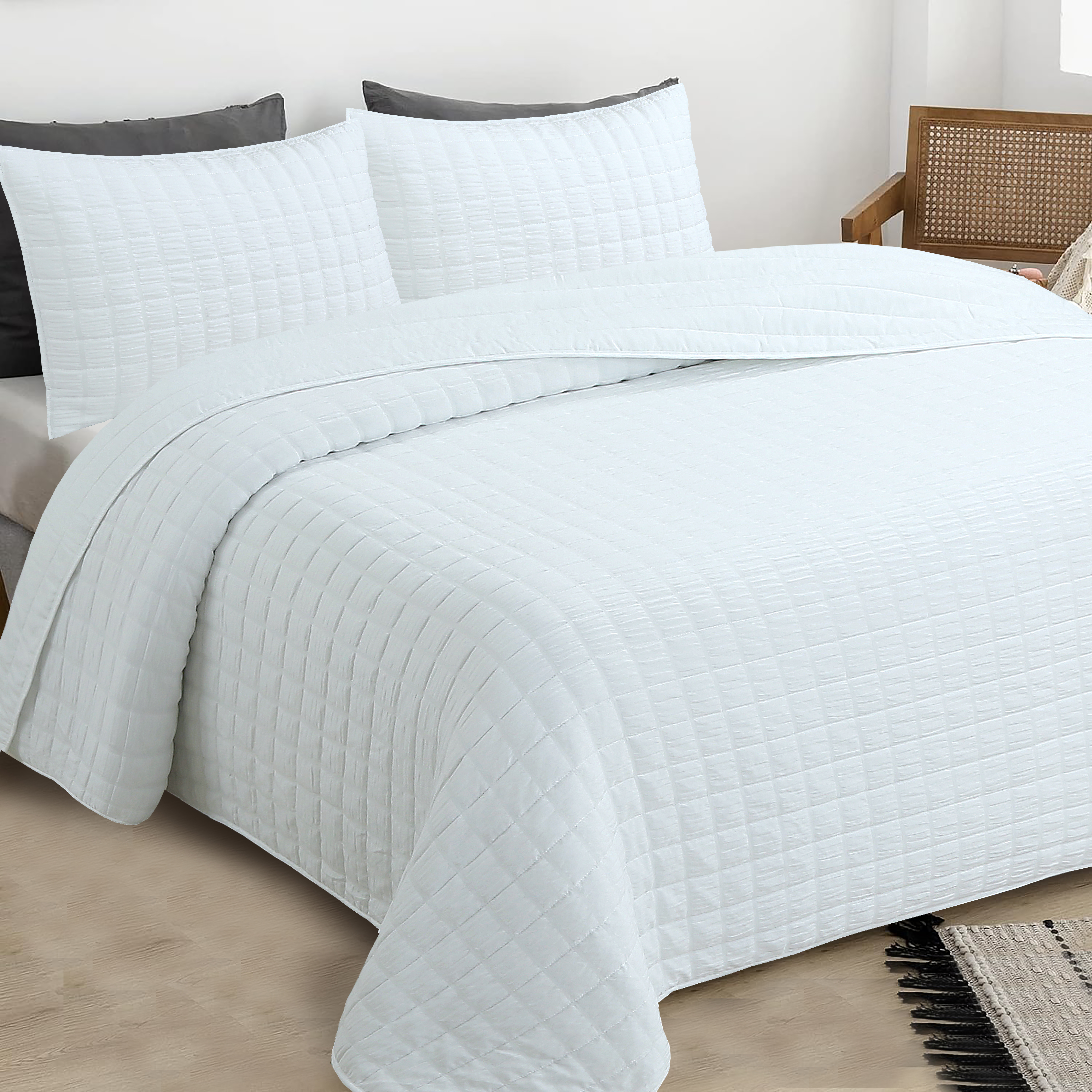 Seersucker stitching quilt set