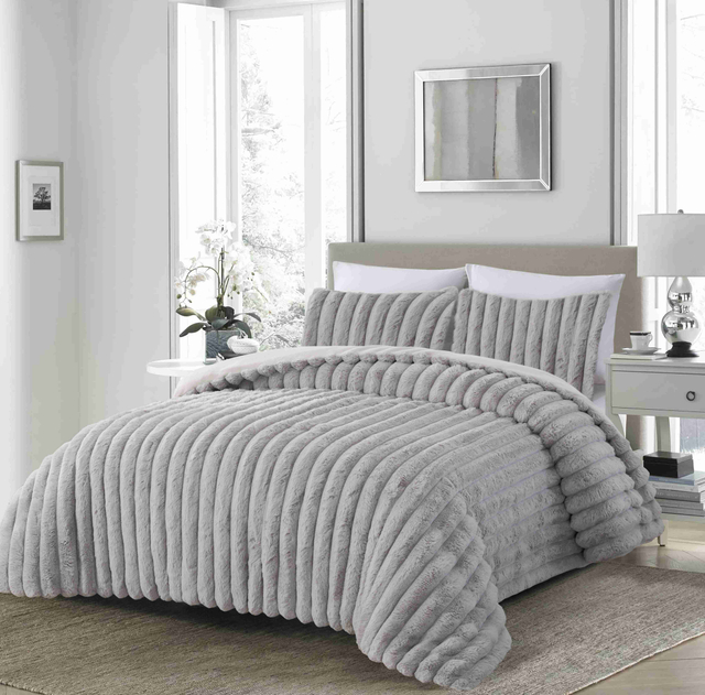 Stripe Rabbit+Flannel Duvet