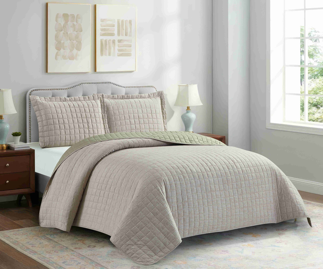 Solid Cationic Stitching Quilt Set