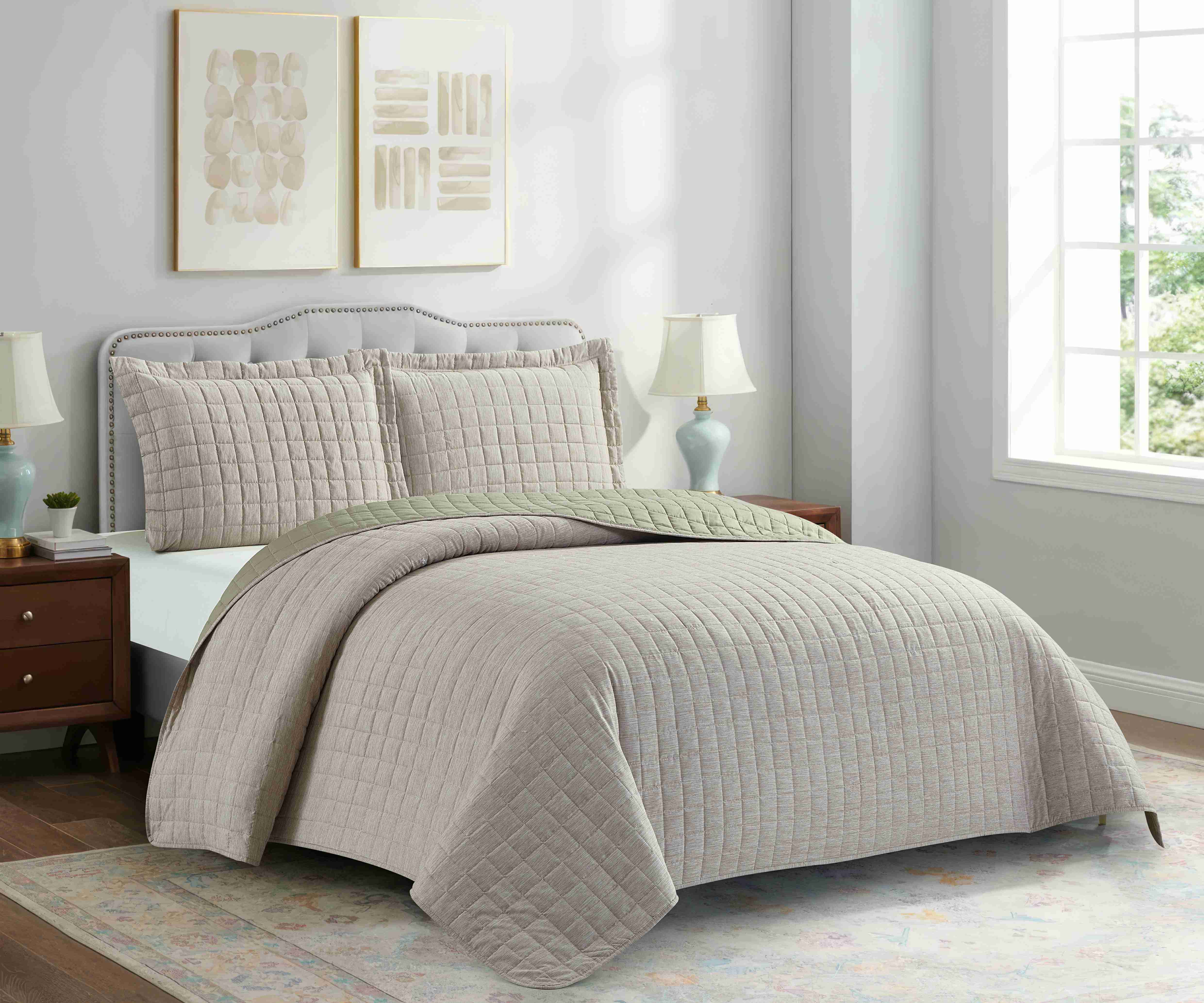 Solid Cationic Stitching Quilt Set